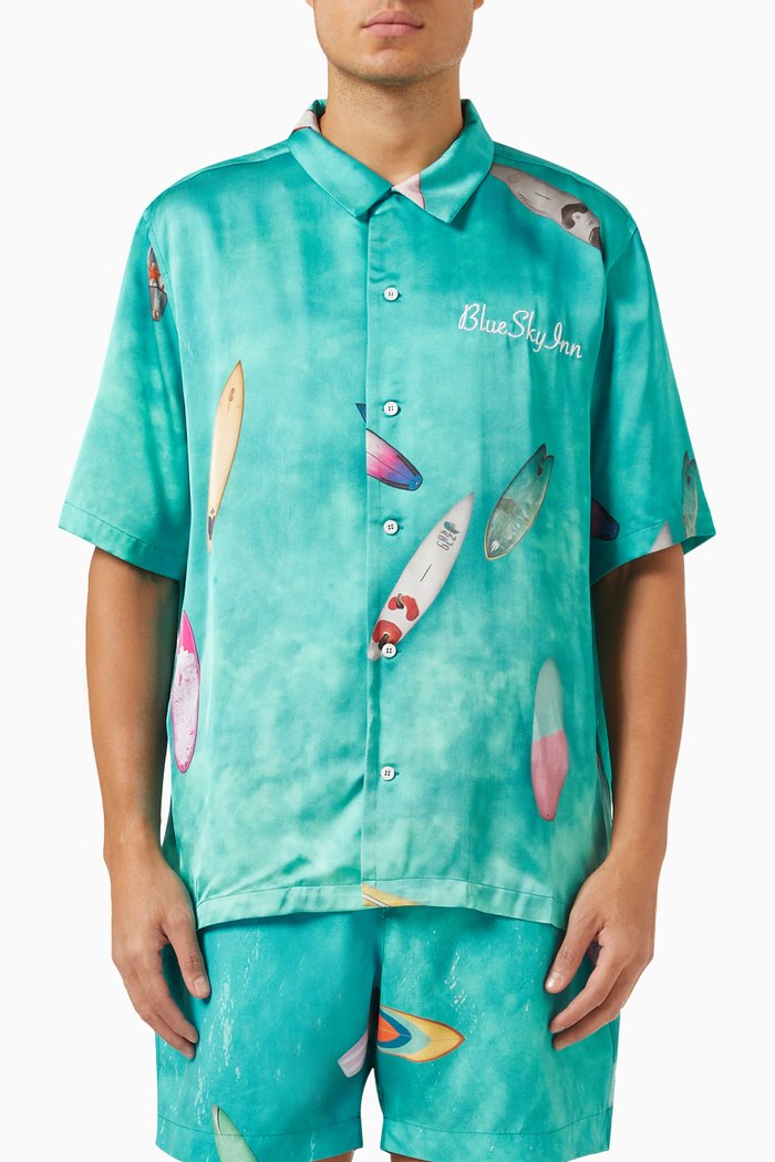 

Surfers Shirt in Viscose, Blue