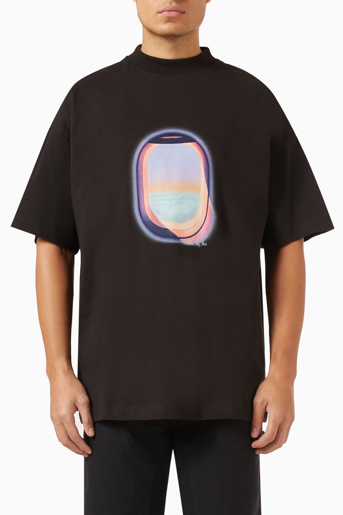 Jet Window T-shirt in Cotton-jersey, Black