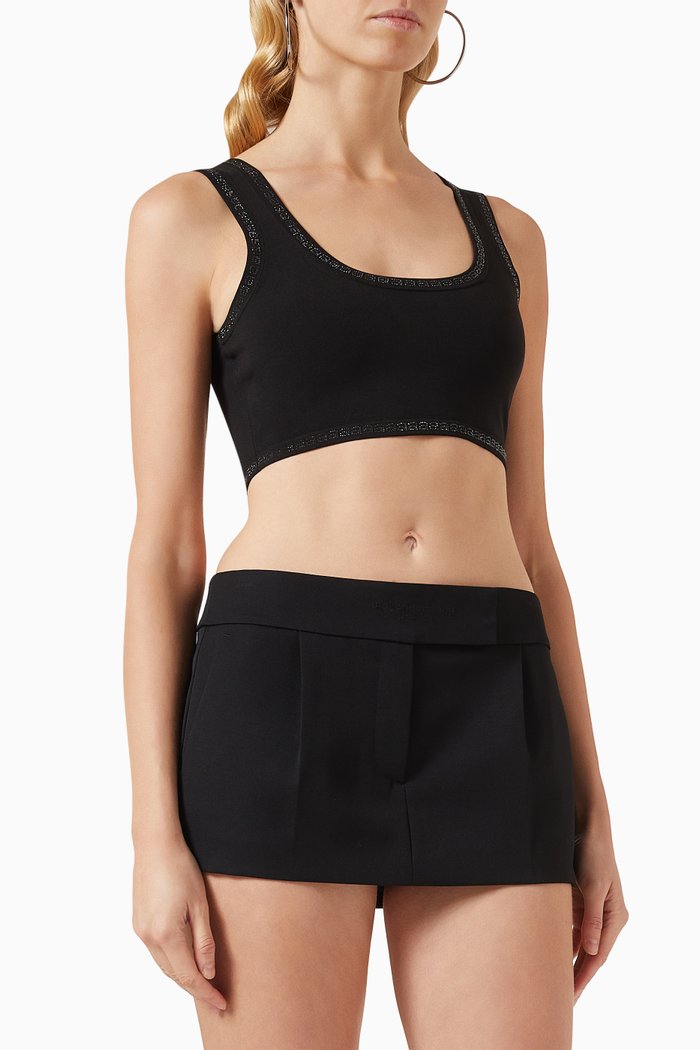 

Embellished Crop Top, Black