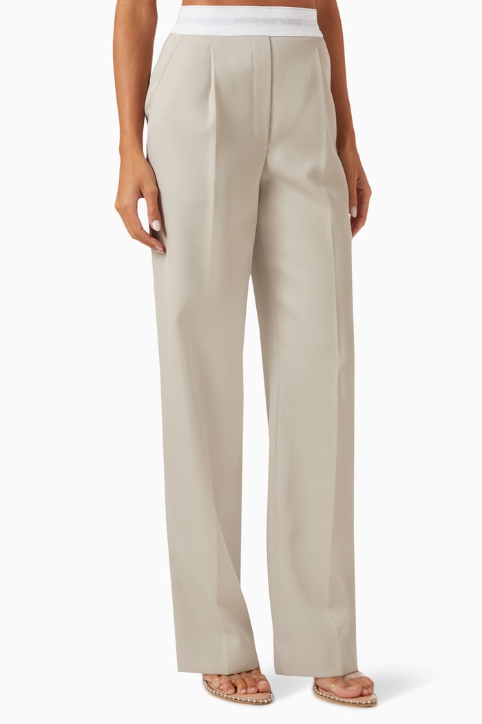 

Pleated Pants in Wool, Neutral