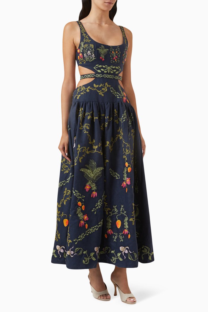 

Totumo Maxi Dress in Linen, Multicolour