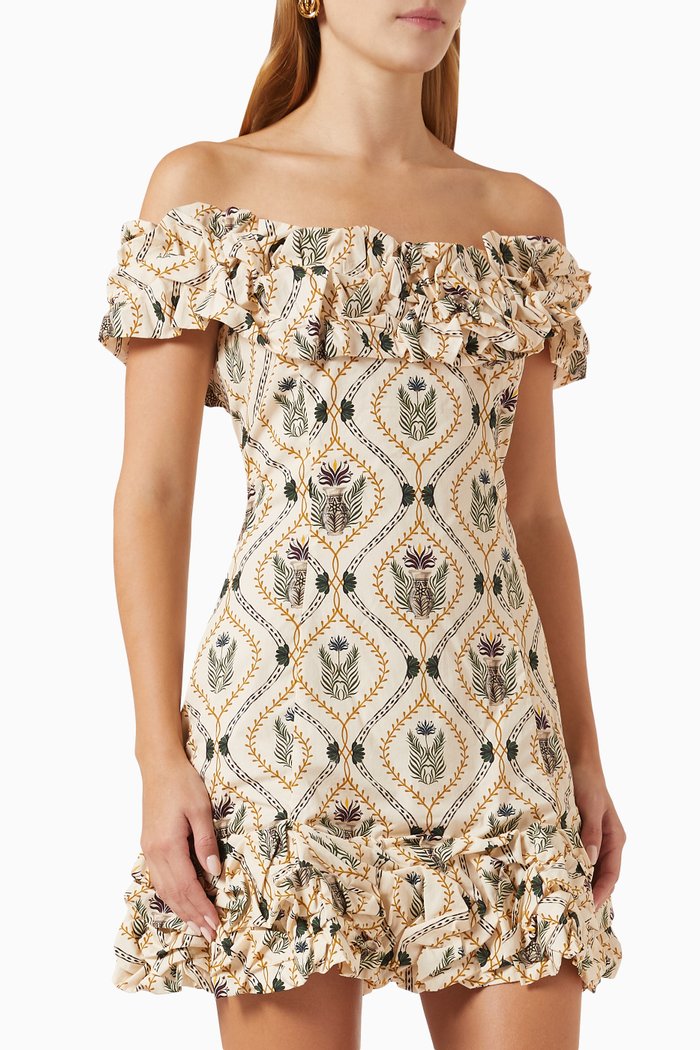 

Jardin Printed Mini Dress in Cotton, Multicolour