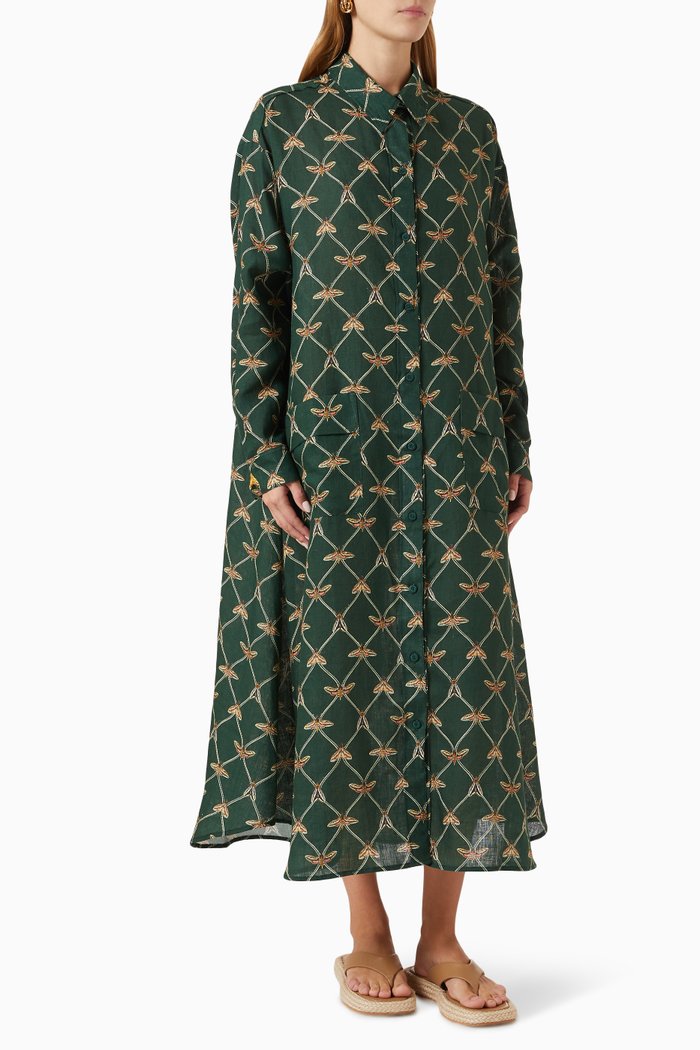 

Frida Shirt Dress in Linen, Multicolour