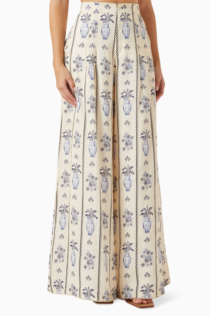 

Pinon Pants in Linen, Multicolour