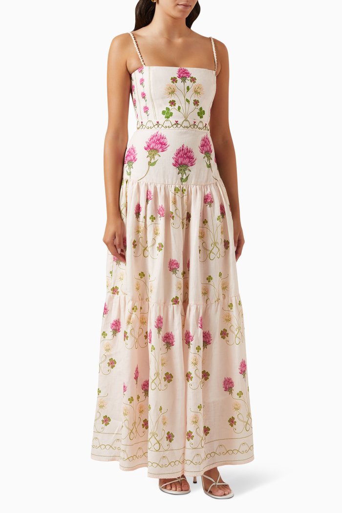 

Lima Maxi Dress in Linen, Multicolour