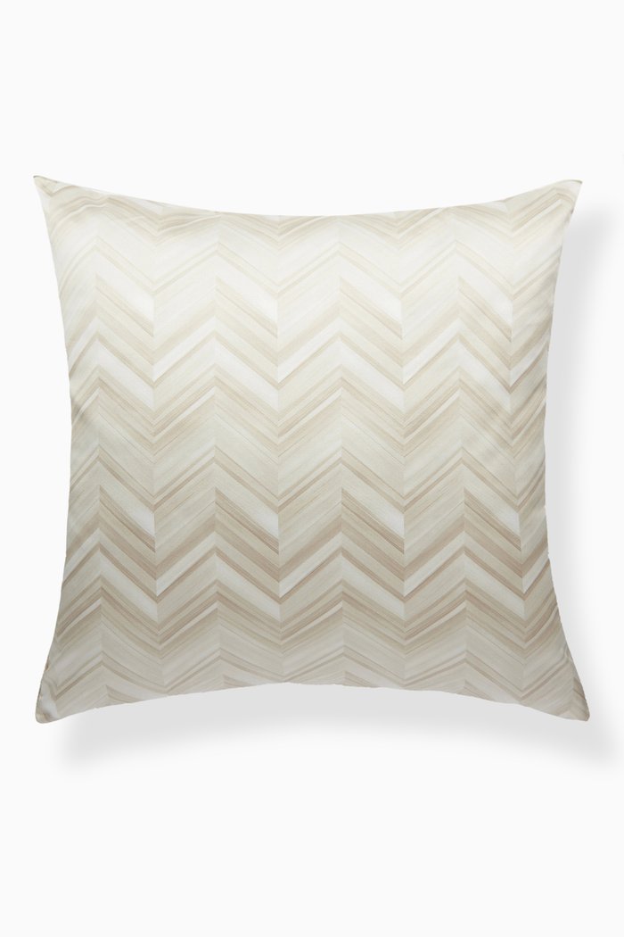 

Layers Chevron Cushion in Cotton-sateen, White