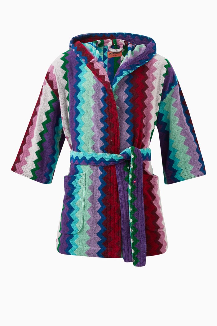 

Chantal Hooded Bathrobe in Terrycloth, Multicolour