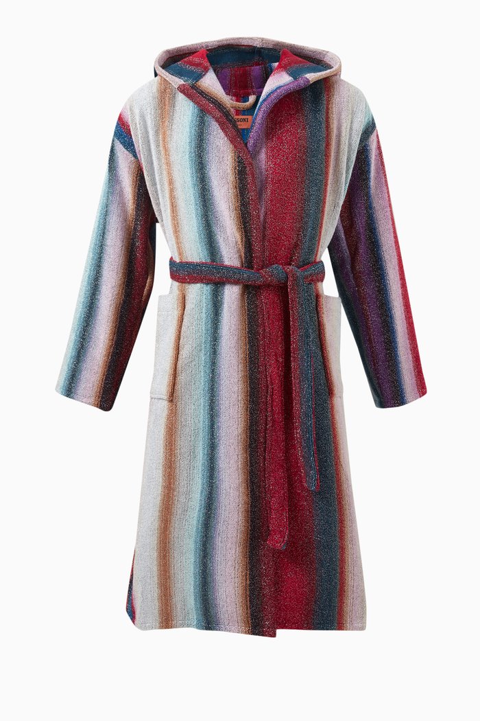 

Clancy Hooded Bathrobe in Lamé Terrycloth, Multicolour