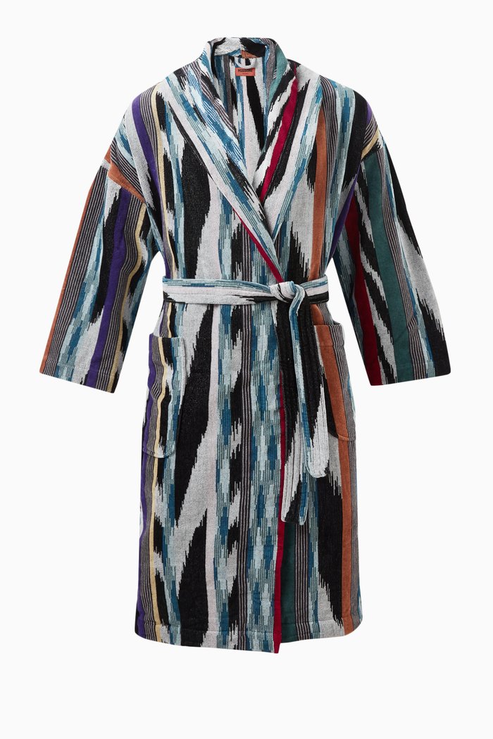 

Clint Shawl Bathrobe in Cotton, Multicolour