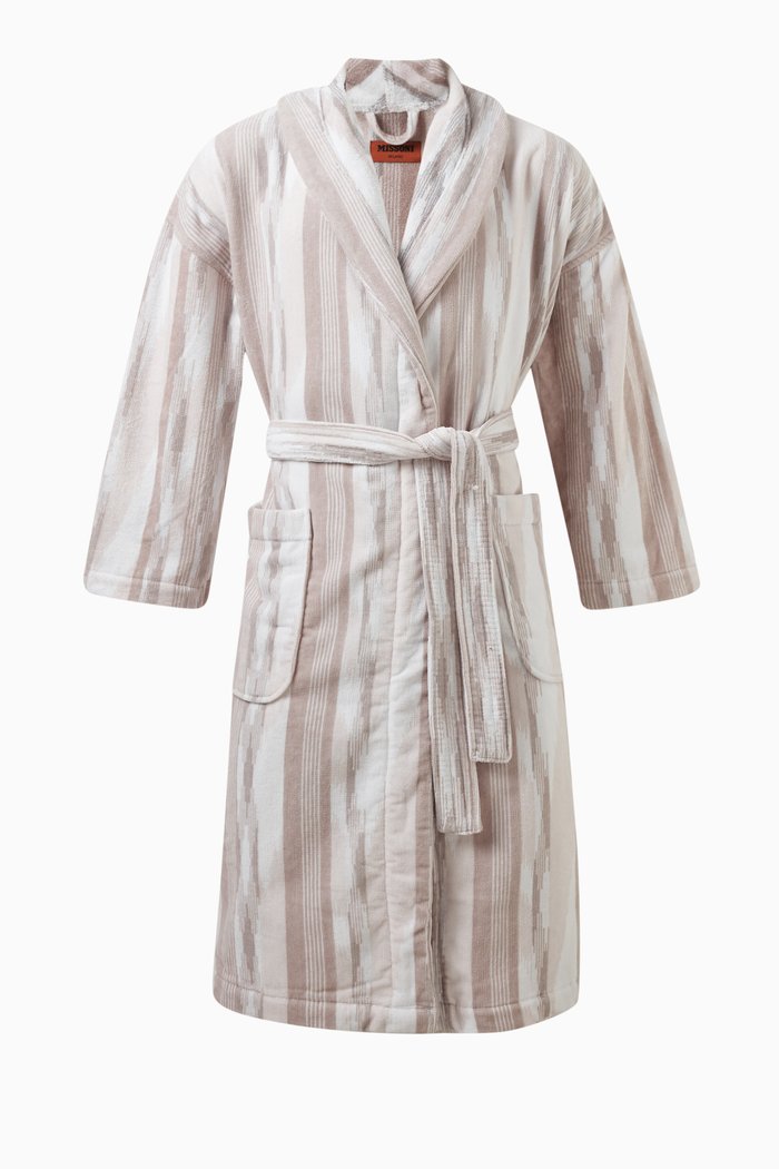

Clint Shawl Bathrobe in Terrycloth, White