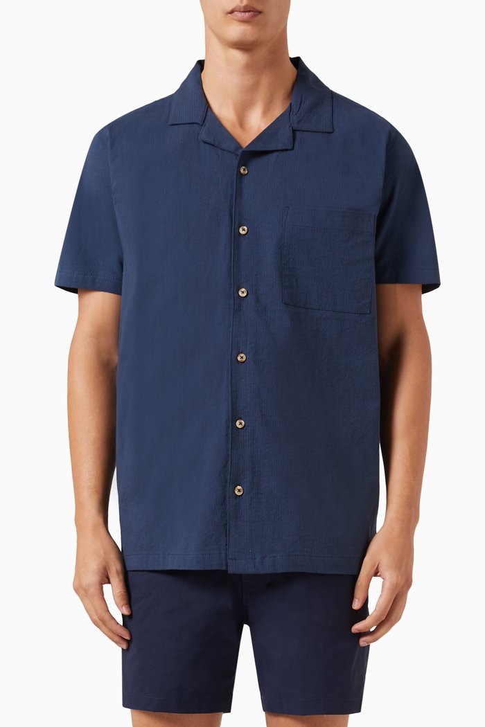 

Camp Shirt in Cotton, Blue