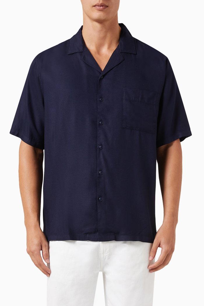 

Camp Shirt in Viscose, Blue