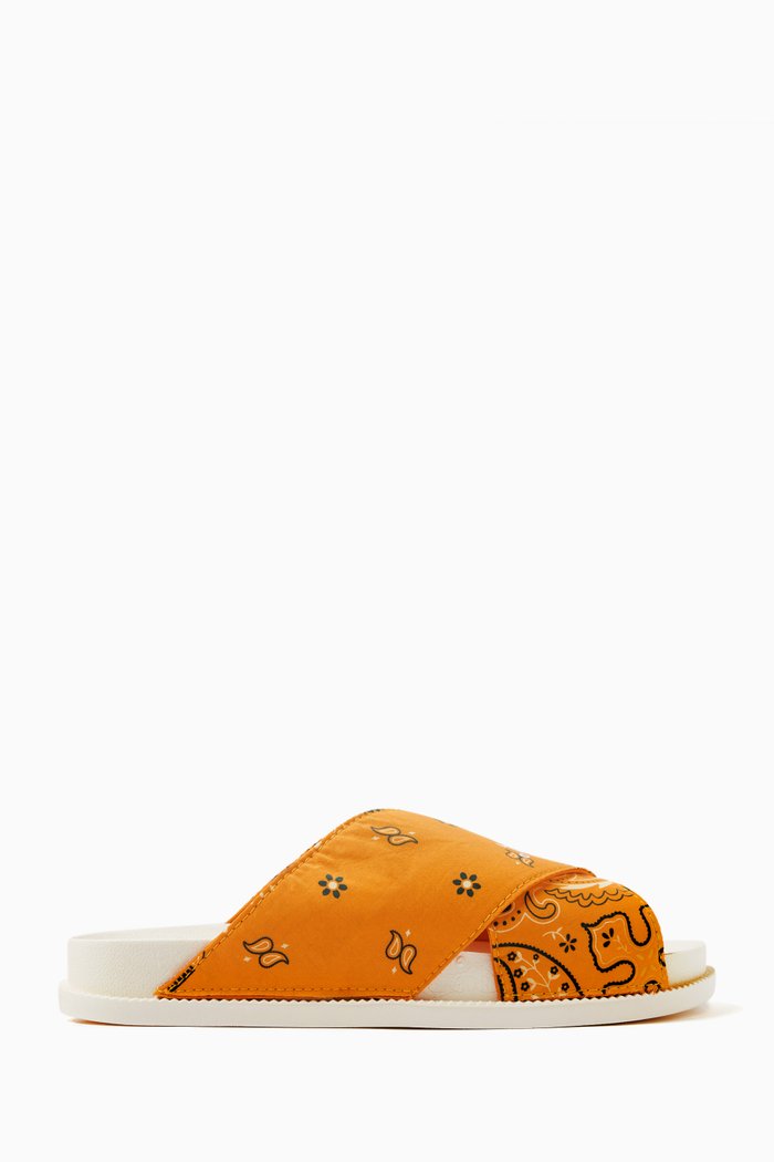 

Paisley Criss Cross Slides, Orange