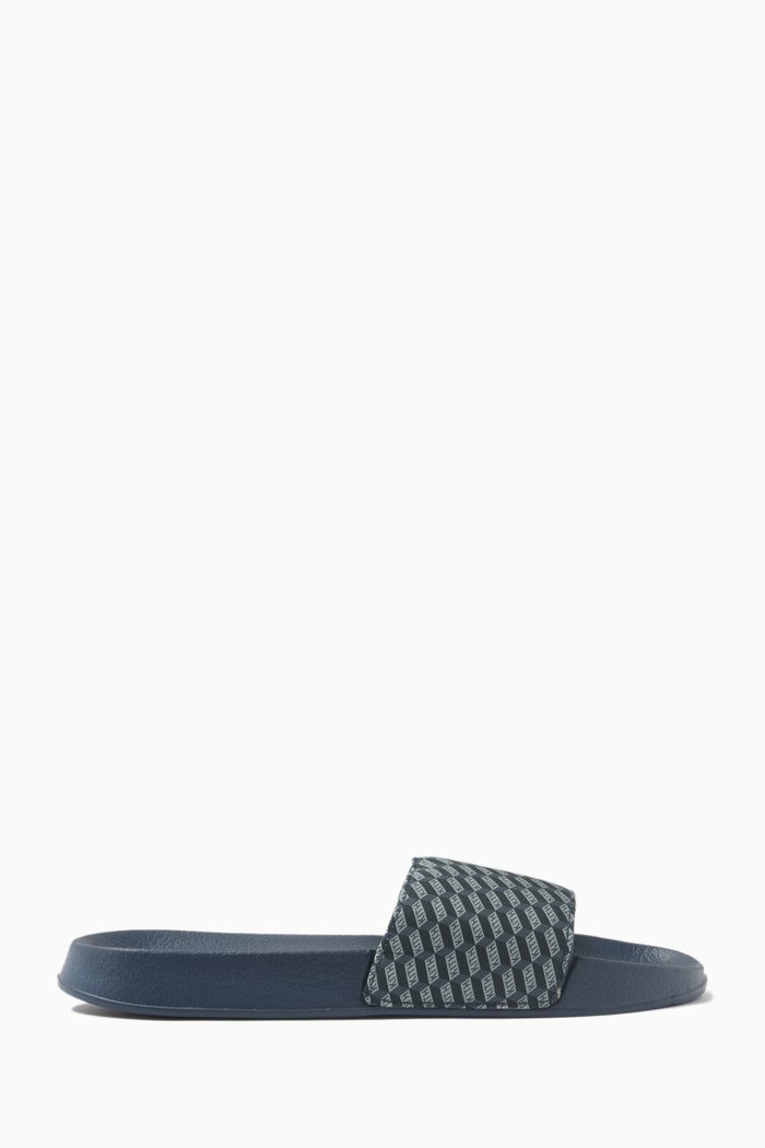 

Monogram Slides in Silk-blend, Green