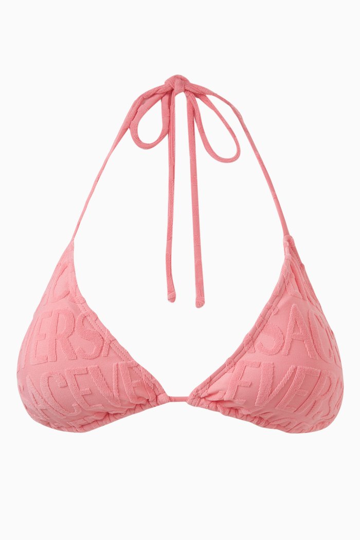 

x Dua Lipa Allover Towel Bikini Top, Pink