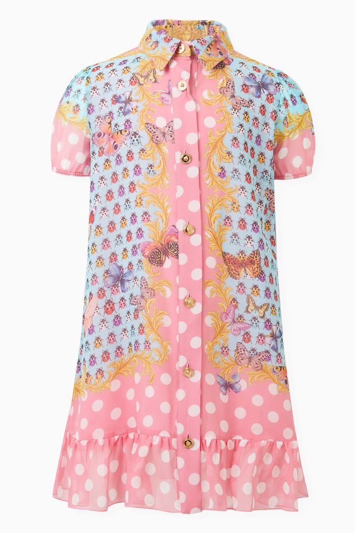 

Butterfly-print Dress in Silk, Multicolour
