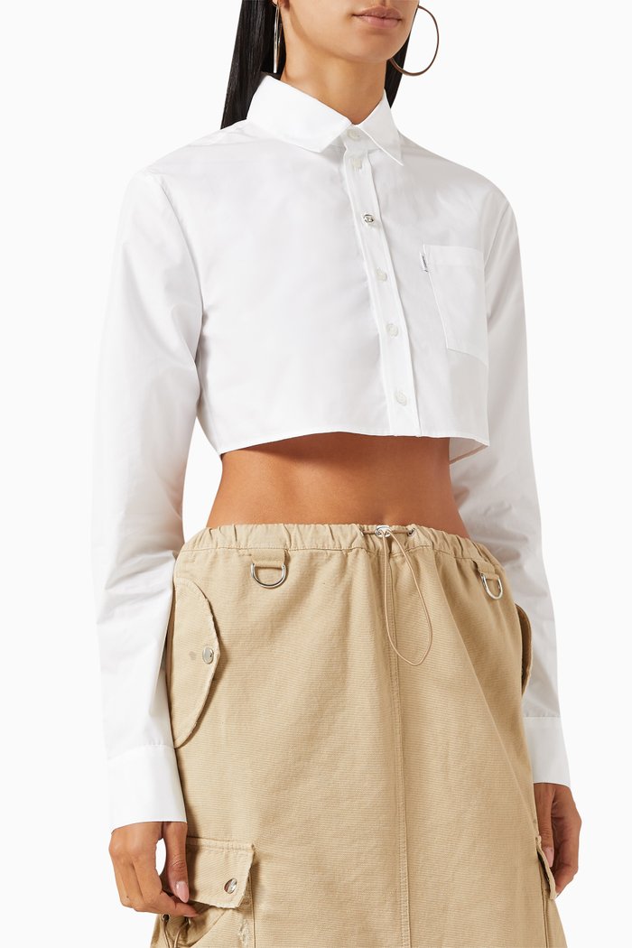 

Cropped Shirt in Cotton, White