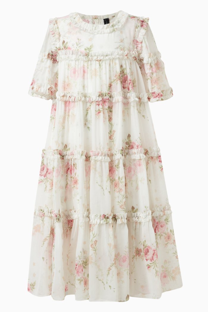 

Trailing Blooms Dress in Chiffon, Pink