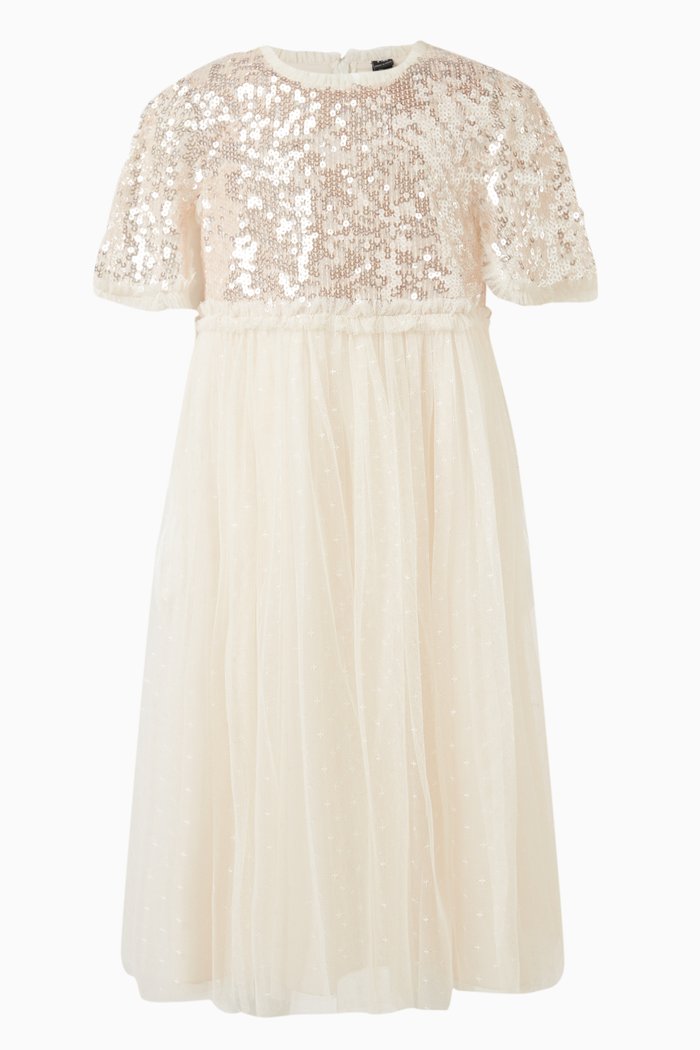 

Mila Gloss Sequin-embellished Dress in Tulle, Neutral