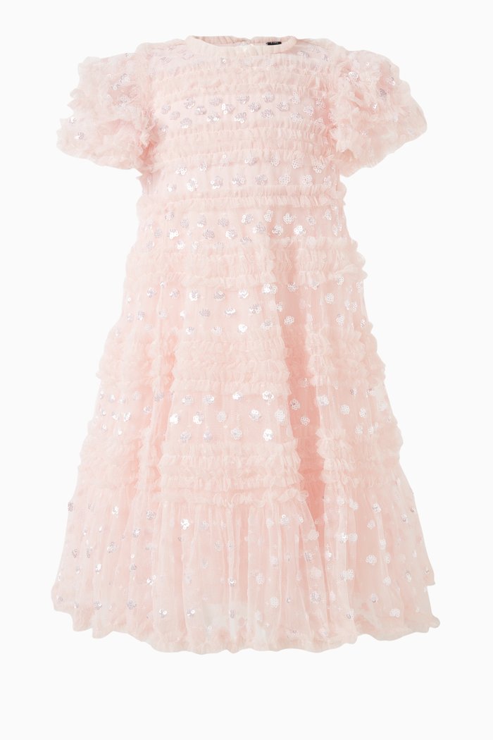 

Vivian Embellished Dress in Tulle, Pink