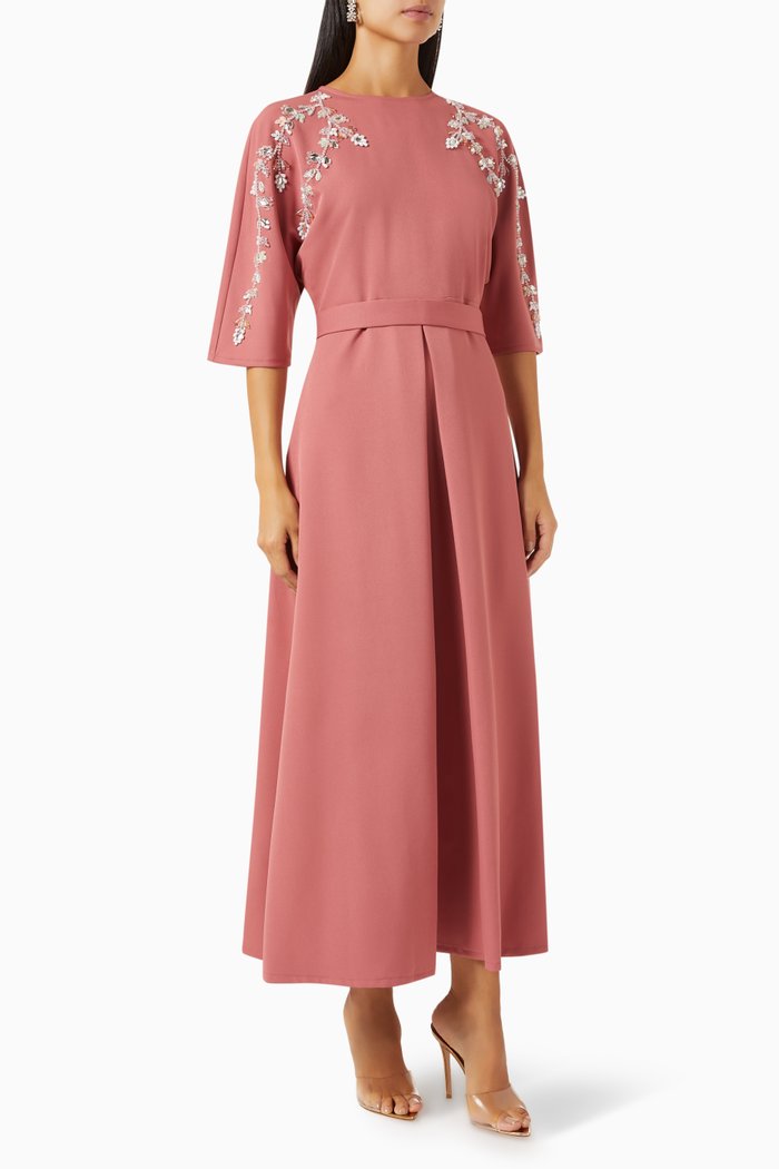 Embellished Dress in Stretch-crepe, Pink
