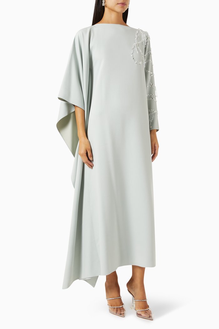 

Embellished Kaftan in Stretch-crepe, Green
