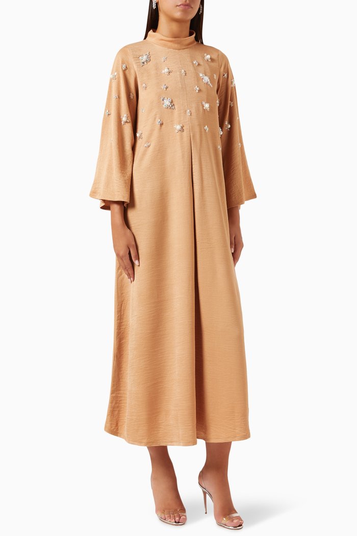 Crystal-embellished Kaftan, Gold