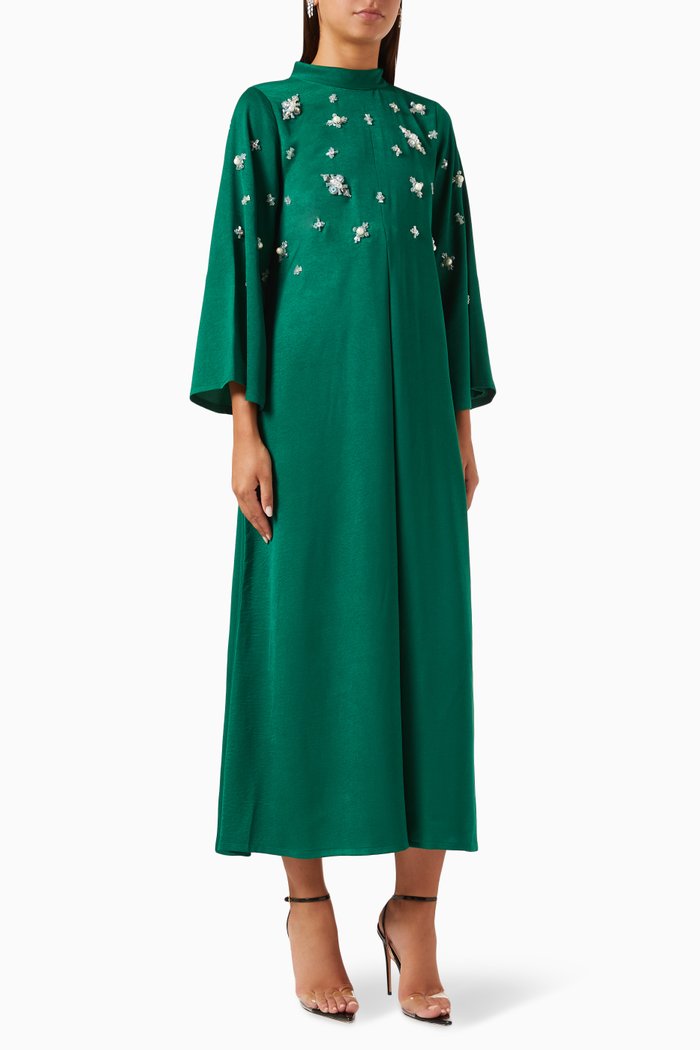 

Crystal-embellished Kaftan, Green