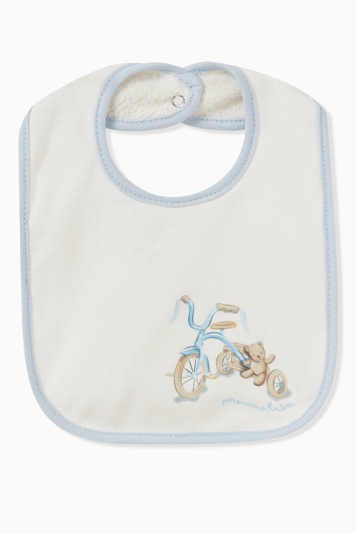 

Tricycle & Teddy Bib in Cotton, Neutral