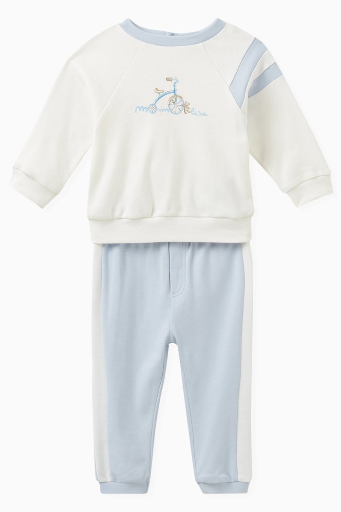 

Sweatshirt & Sweatpants Set in Cotton Interlock Fleece, Neutral