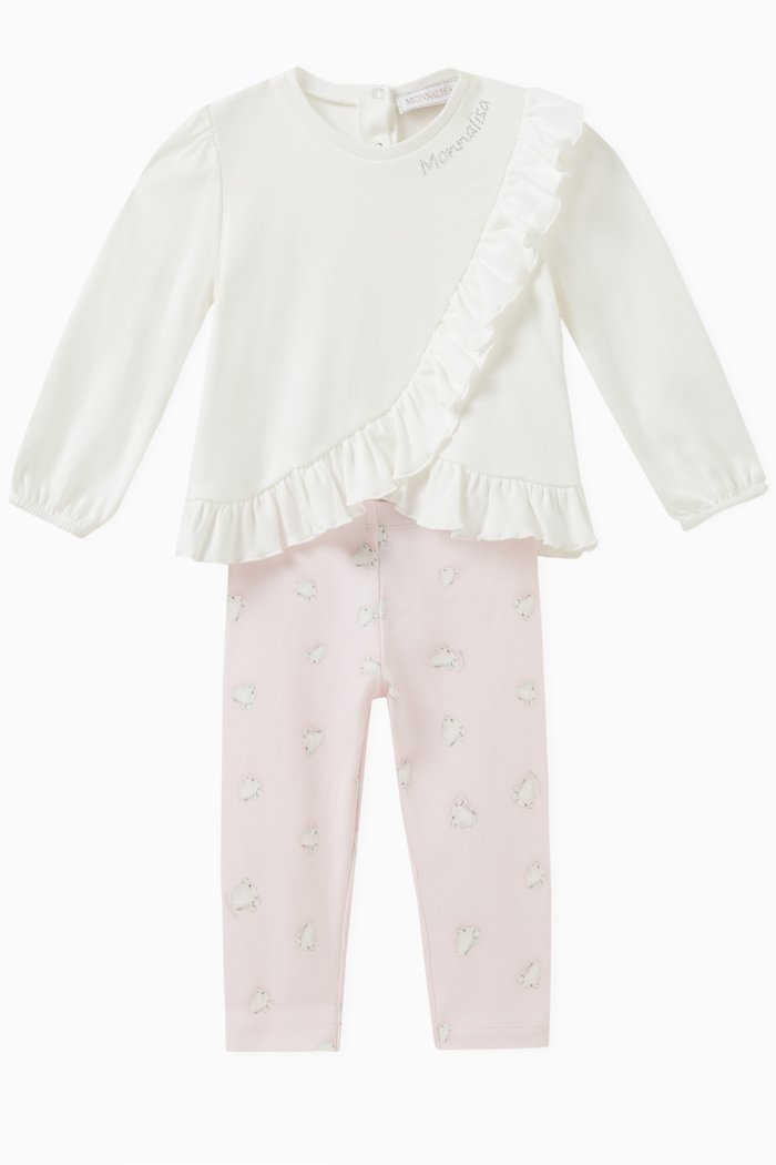 

Ruffled Top and Leggings Set in Cotton, Neutral