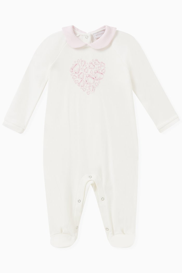 

Diamond-print Sleepsuit in Cotton, Neutral