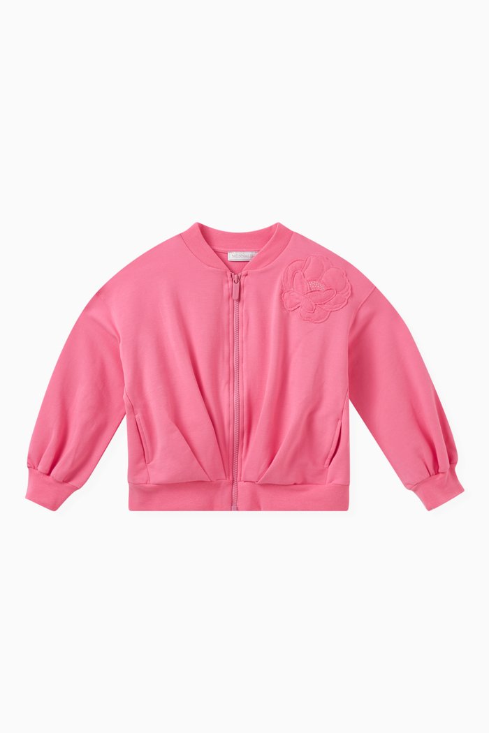 

Anemone-embroidered Sweatshirt in Cotton, Pink