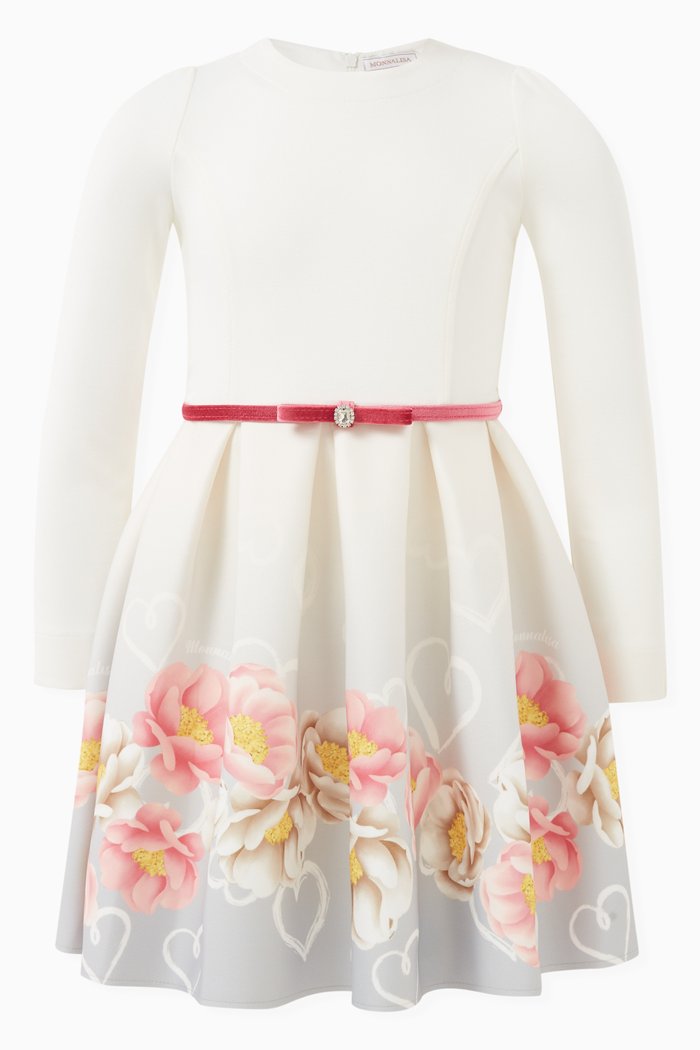 

Floral-print Dress in Neoprene, Neutral