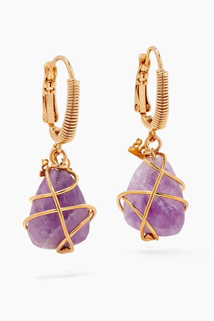 

Tao Rainbow Amethyst Earrings in Gold-plated Metal, Purple