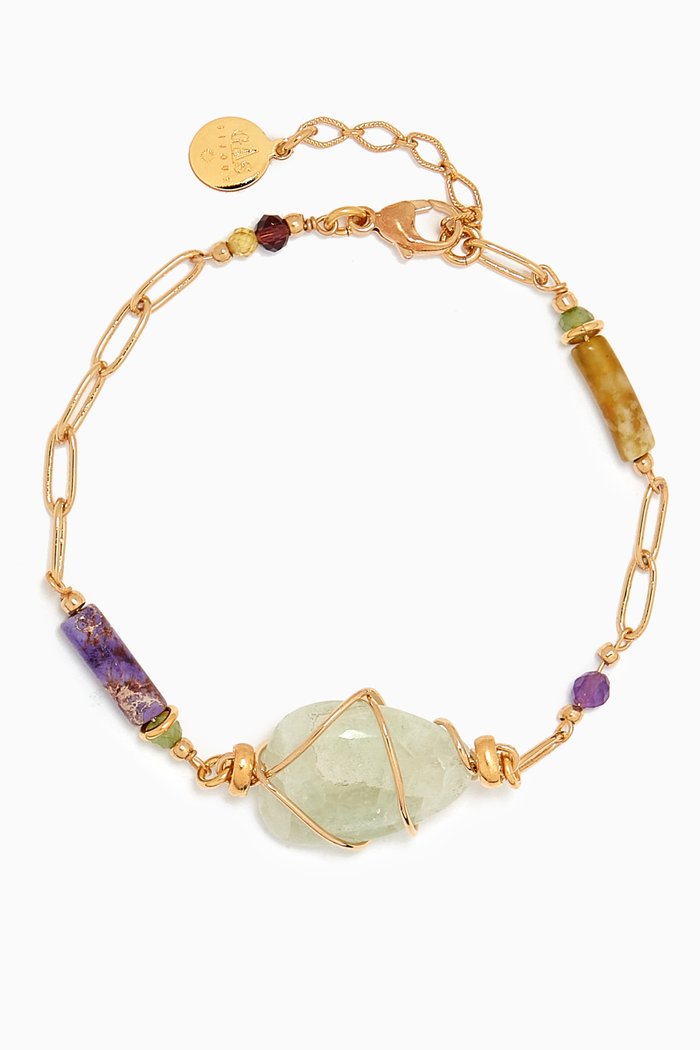 

Rainbow Bracelet in 24kt Gold-plated Metal, Blue