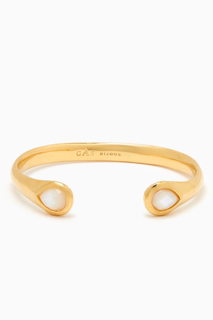 

Saint Germain Mother of Pearl Bracelet in 24kt Gold-plated Metal, White