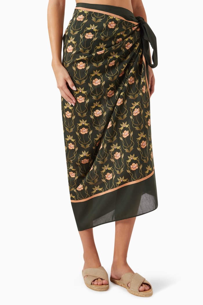 

Lavanda Pareo Wrap Skirt in Cotton-blend, Multicolour