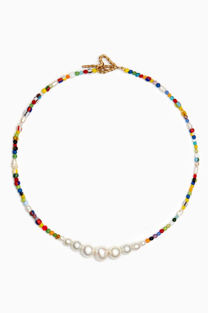 

Simple Pearls Beaded Necklace, Multicolour