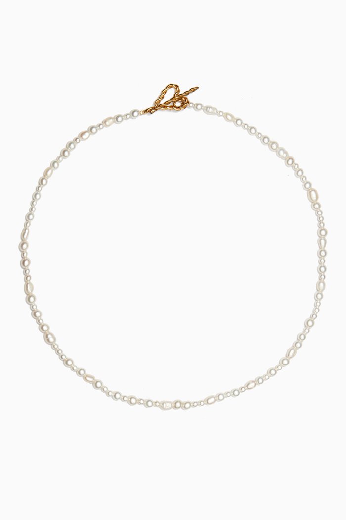 

Beaded Pearl Necklace, White