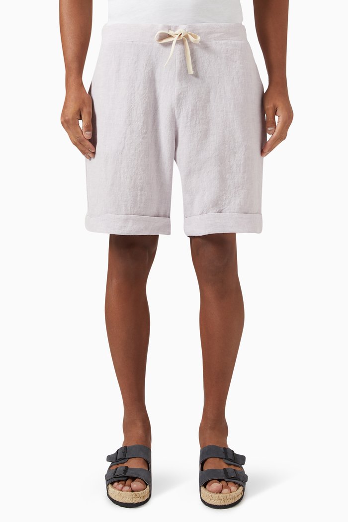 

Elasticated Shorts in Linen, Purple