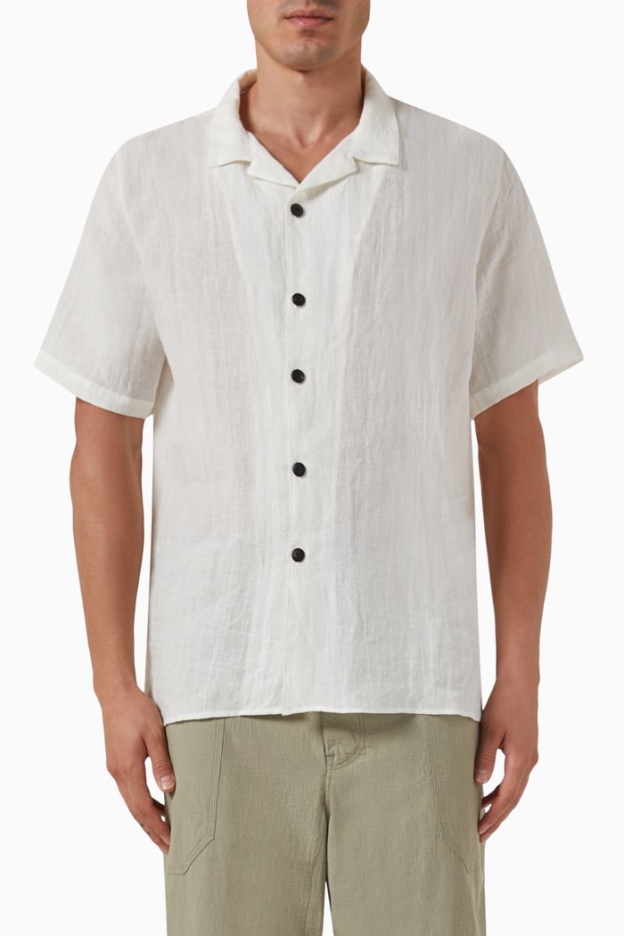 

Short-sleeved Shirt in Linen, White