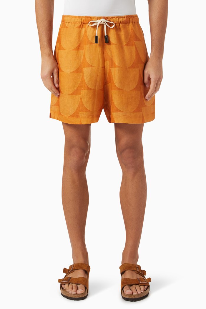 

La Garza Shorts in Linen, Orange