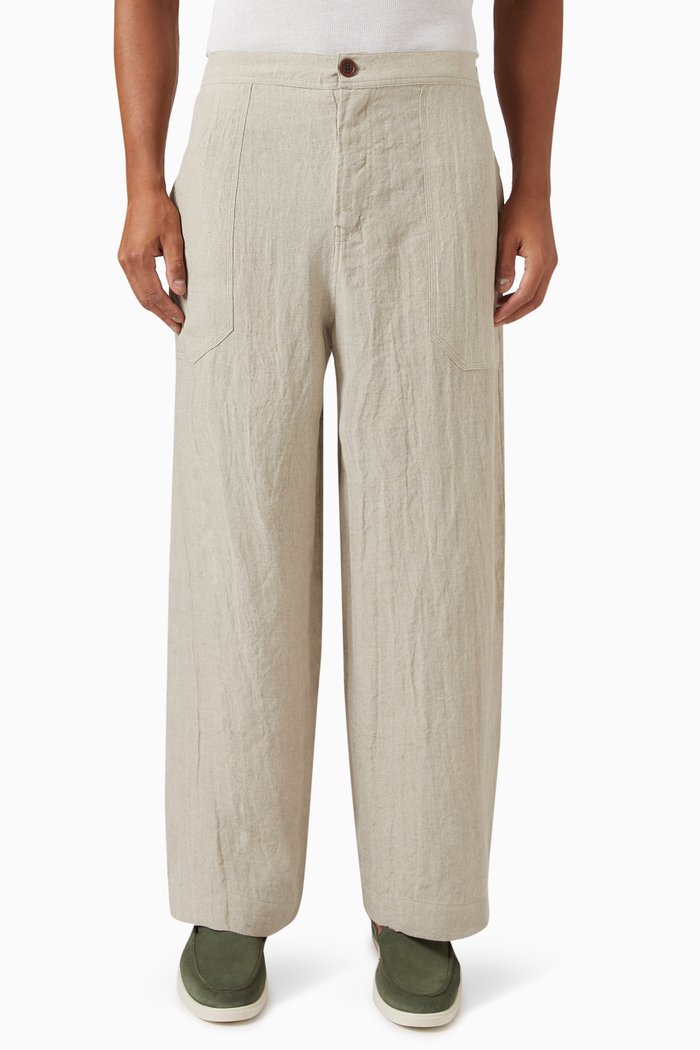 

La Olada Trousers in Linen, Neutral