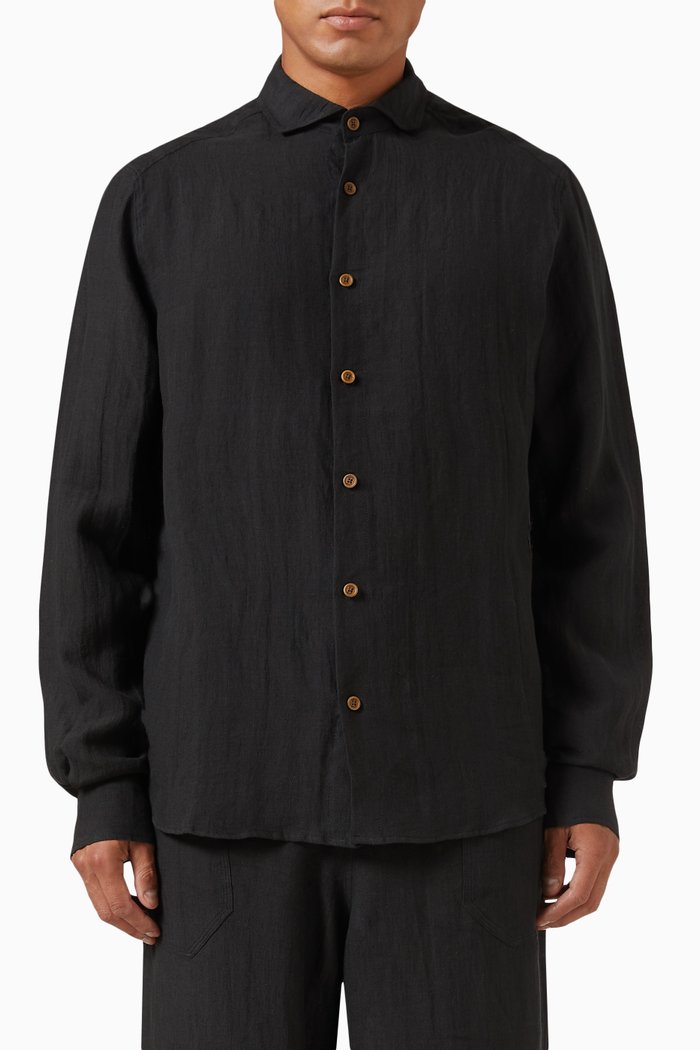 

El Pacifico Shirt in Organic Cotton, Black