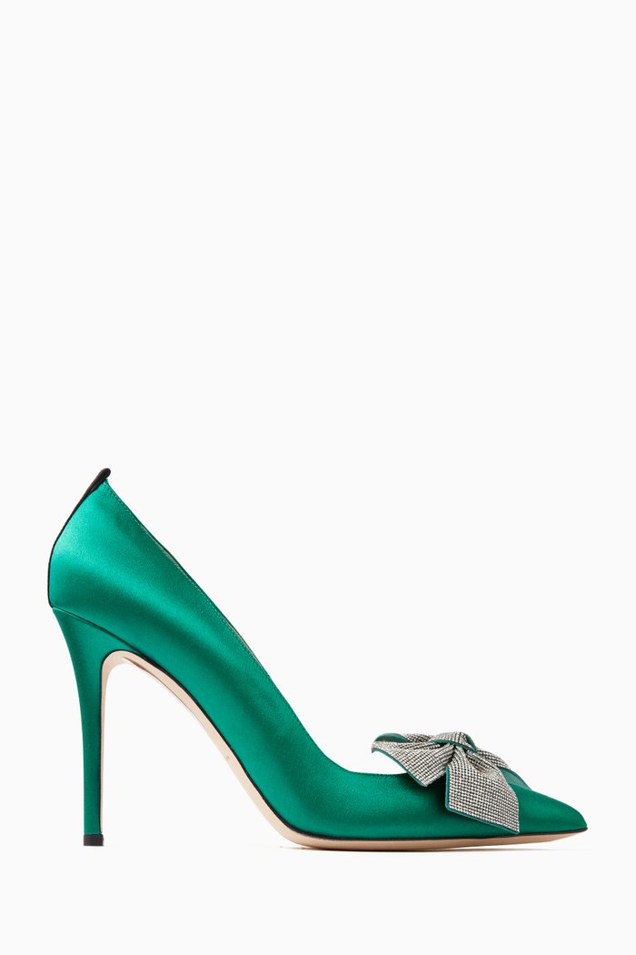 

Samara 100 Pumps in Satin, Green