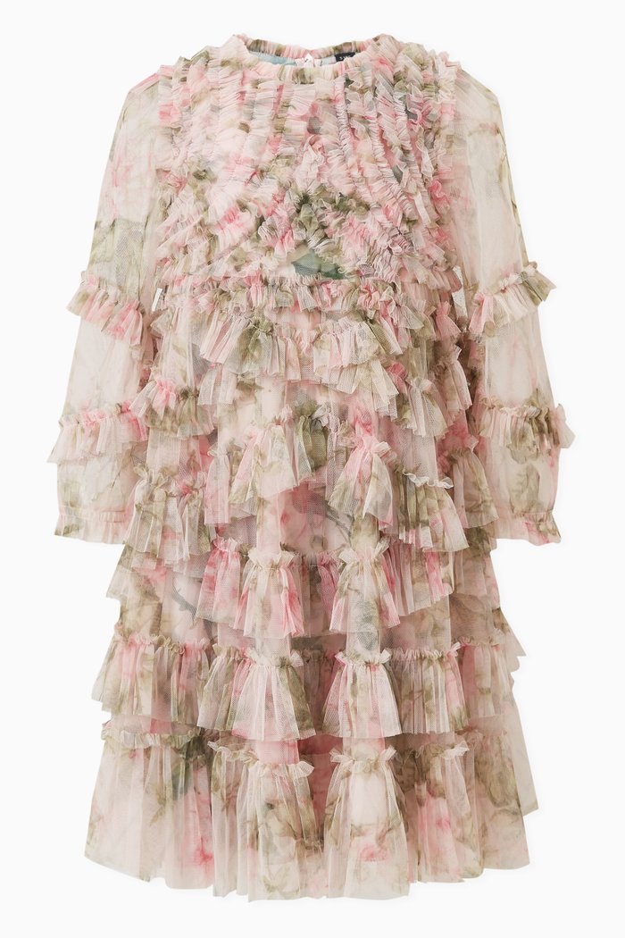 

English Rose Ruffle Dress, Neutral