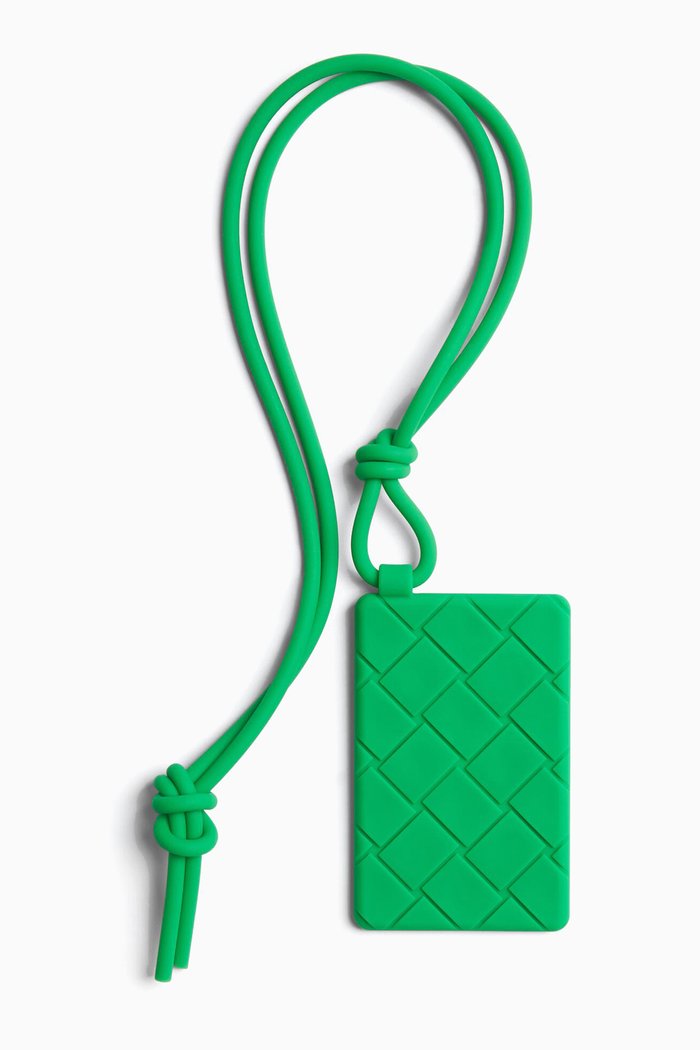 Card Case on Strap in Silicone, Green