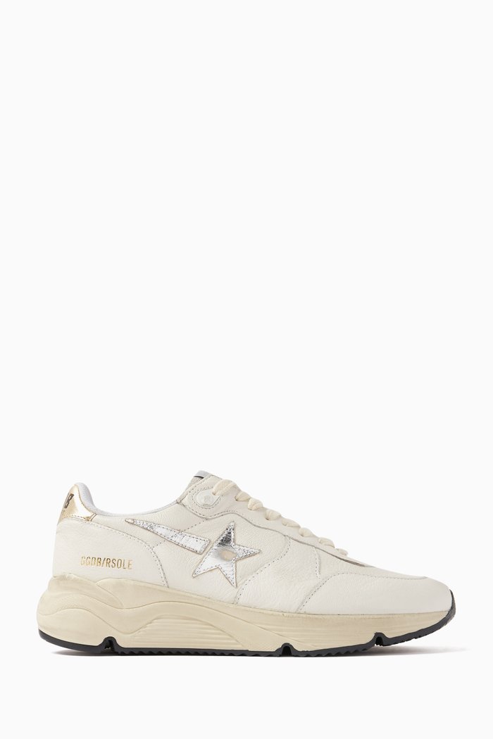 

Running Laminated Star Sneakers in Nappa, White