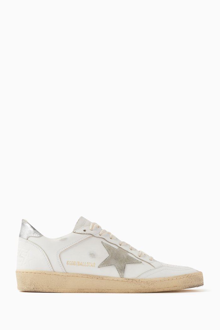 

Ball Star Low-top Sneakers in Leather, Silver
